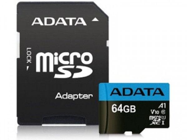 AData 64GB Micro SD+ adapter AUSDX64GUICL10A1-RA1